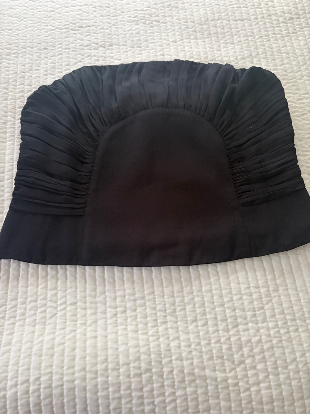LOFT Black Pleated Bandeau Crop Top